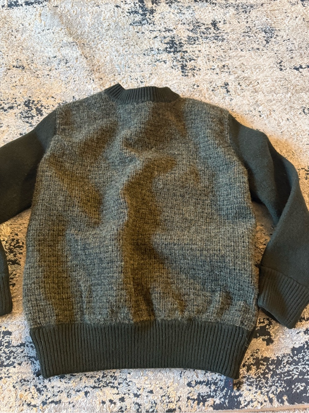 Moncler Olive Green Crewneck Wool Blend Sweater